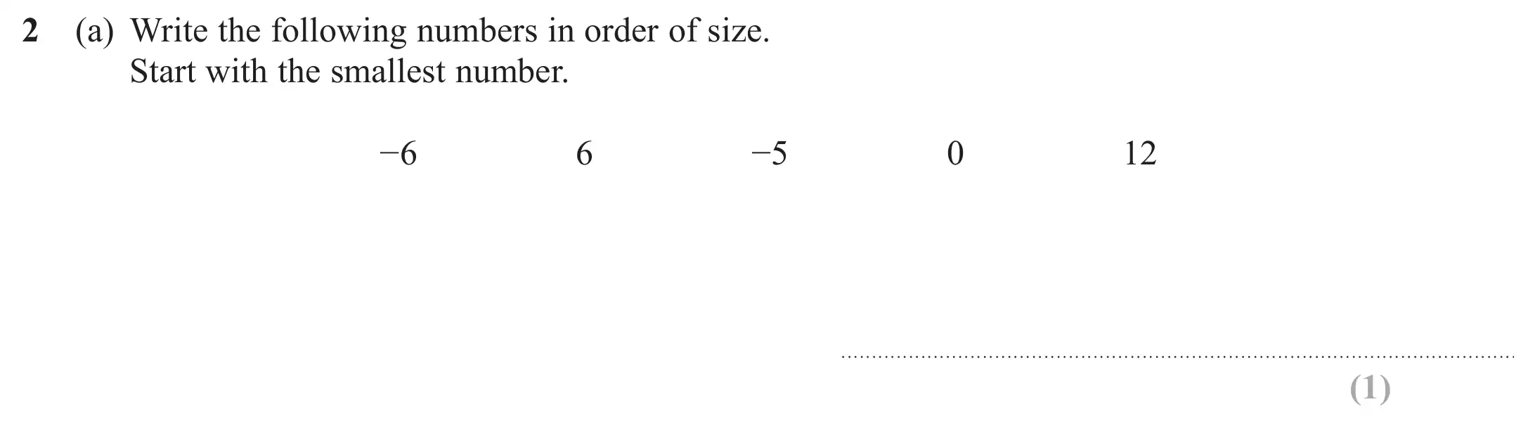 Question 2(a) - GCSE Edexcel Foundation Maths Past Paper 1 (Non-Calculator) - June 2018