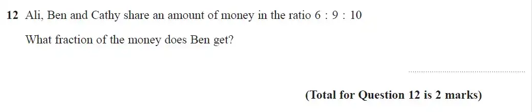 Question 12 - GCSE Edexcel Foundation Maths Past Paper 3 (Calculator) - June 2019