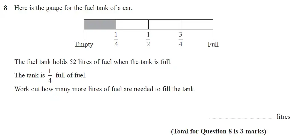 Question 8 - GCSE Edexcel Foundation Maths Past Paper 3 (Calculator) - June 2019