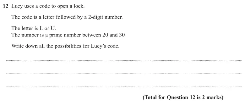 Question 12 - GCSE Edexcel Foundation Maths Past Paper 2 (Calculator) - June 2020