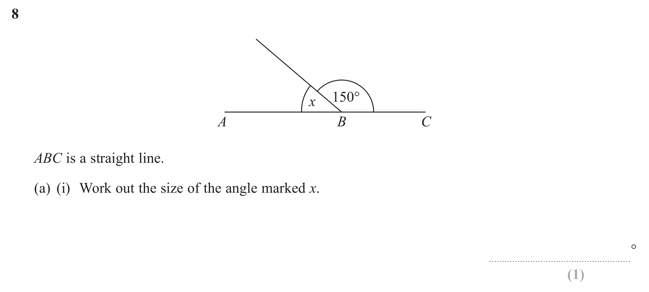 Question 8(a)(i) - GCSE Edexcel Foundation Maths Past Paper 2 (Calculator) - June 2020