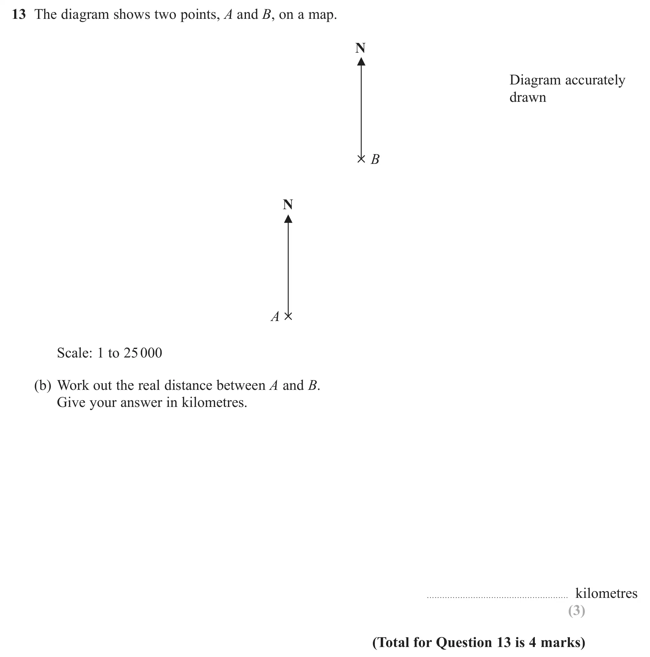 Question 13(b) - GCSE Edexcel Foundation Maths Past Paper 1 (Non-Calculator) - June 2020