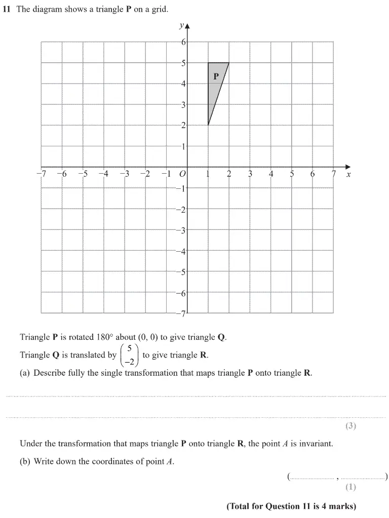 Question 12 - GCSE Edexcel Higher Maths Past Paper 3 (Calculator) - June 2020