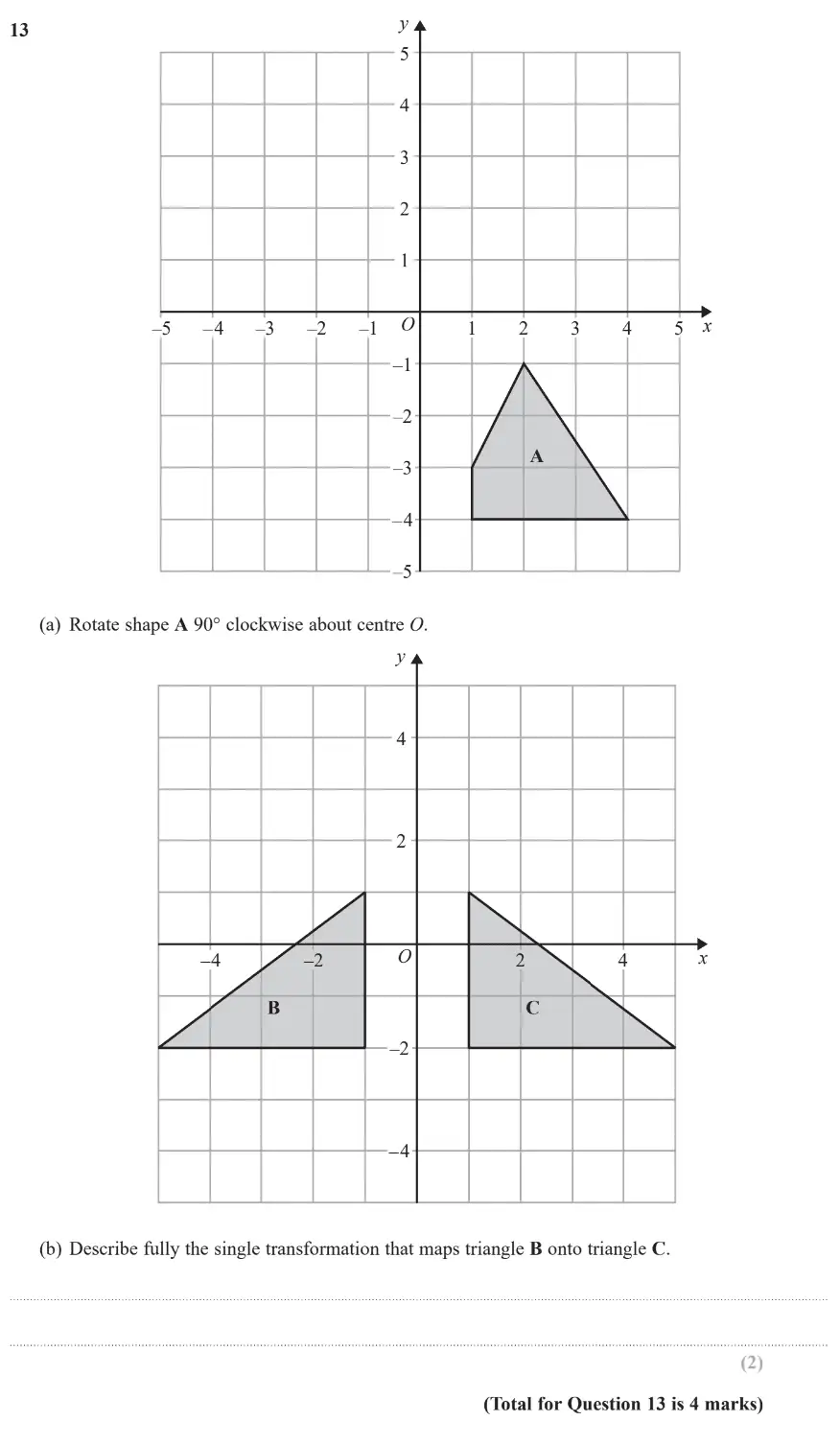 Question 13 - GCSE Edexcel Foundation Maths Past Paper 2 (Calculator) - June 2017