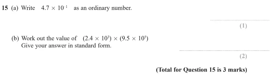 Question 15 - GCSE Edexcel Foundation Maths Past Paper 2 (Calculator) - June 2017