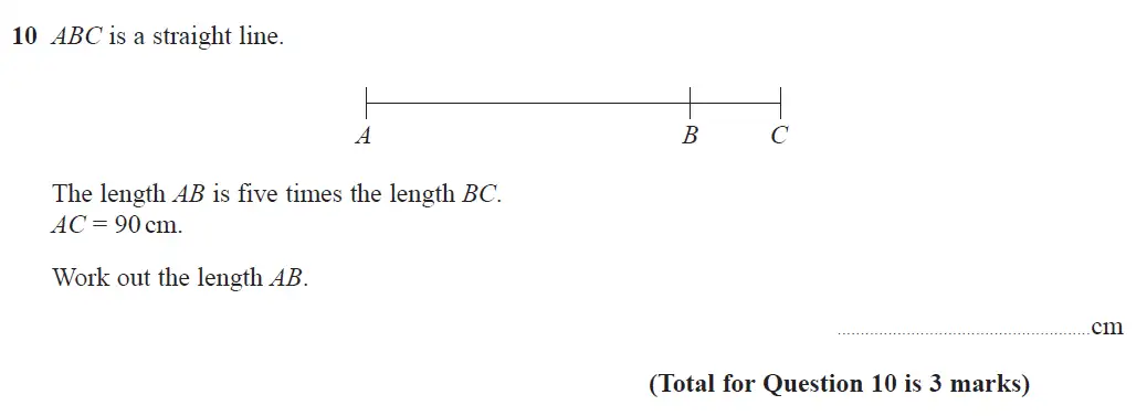 Question 10 - GCSE Edexcel Foundation Maths Past Paper 3 (Calculator) - June 2017