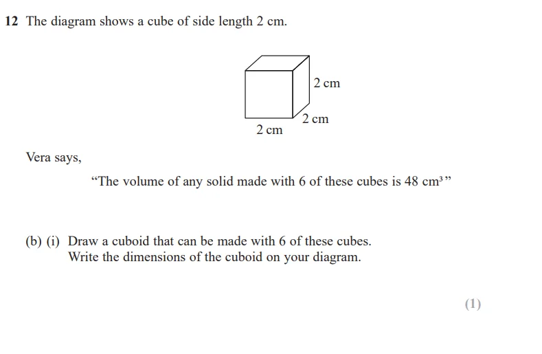 Question 12(b)(i) - GCSE Edexcel Foundation Maths Past Paper 3 (Calculator) - June 2017