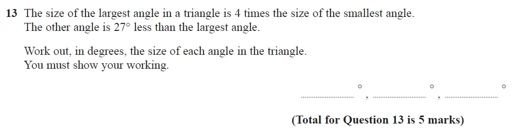 Question 13 - GCSE Edexcel Foundation Maths Past Paper 3 (Calculator) - June 2017