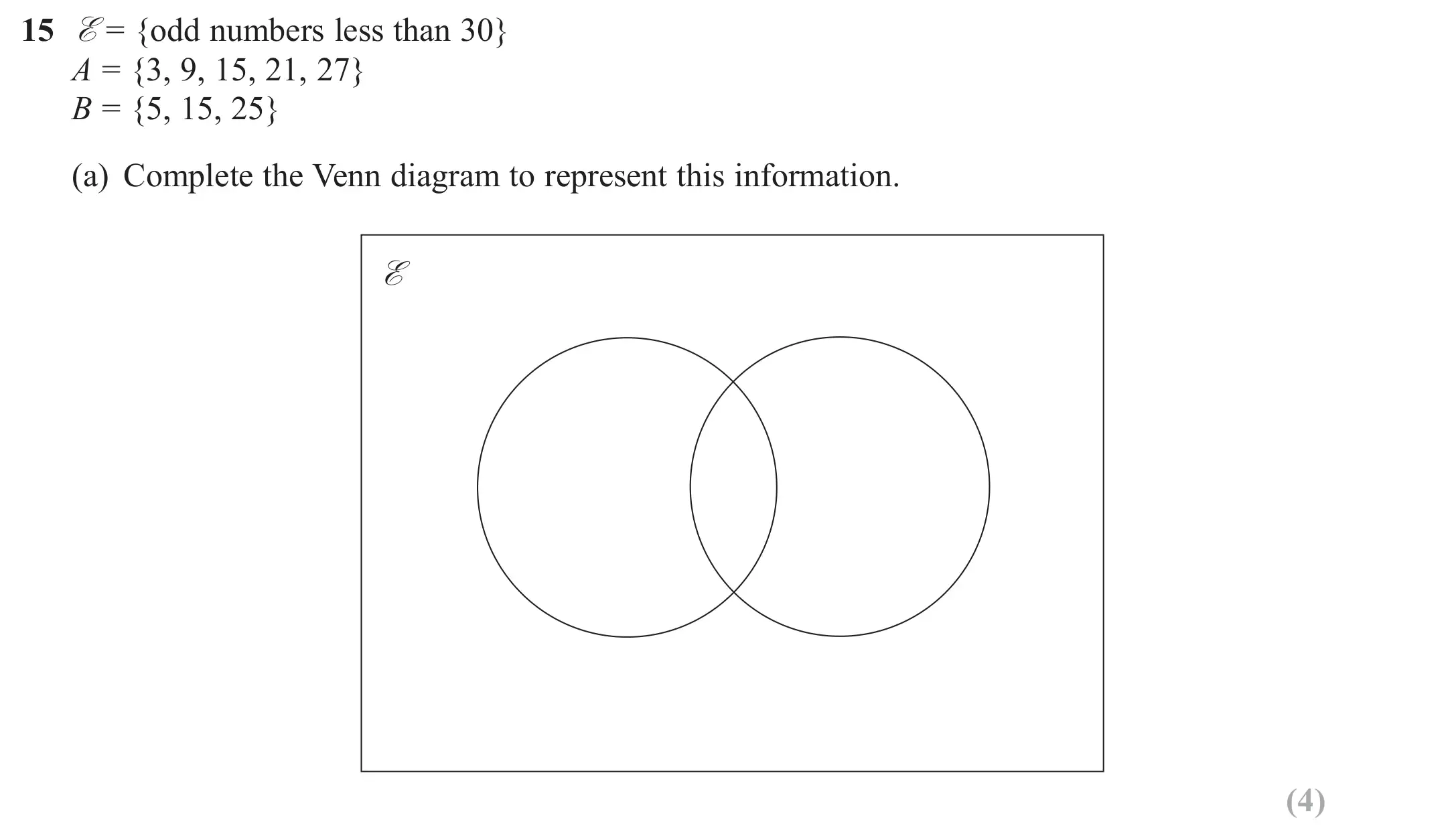 Question 15(a) - GCSE Edexcel Foundation Maths Past Paper 3 (Calculator) - June 2017