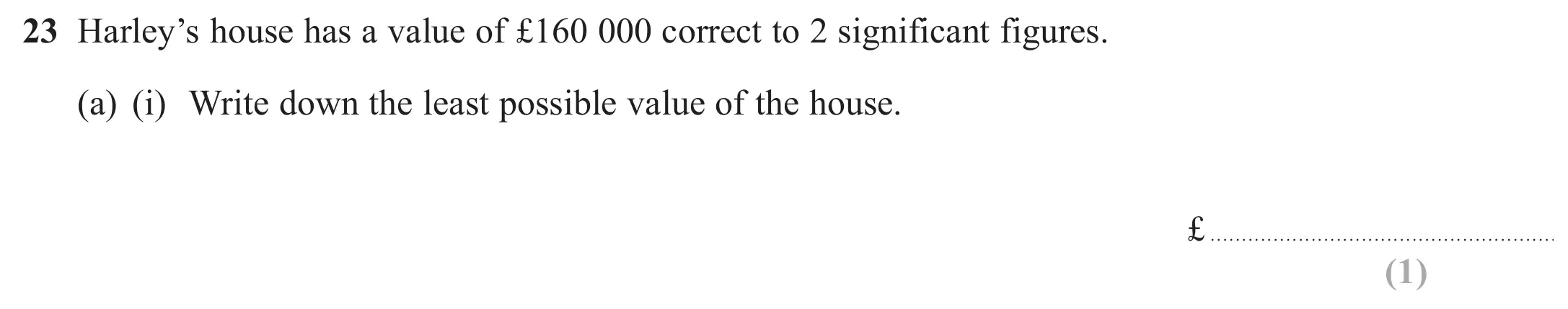 Question 23(a)(i) - GCSE Edexcel Foundation Maths Past Paper 3 (Calculator) - June 2017