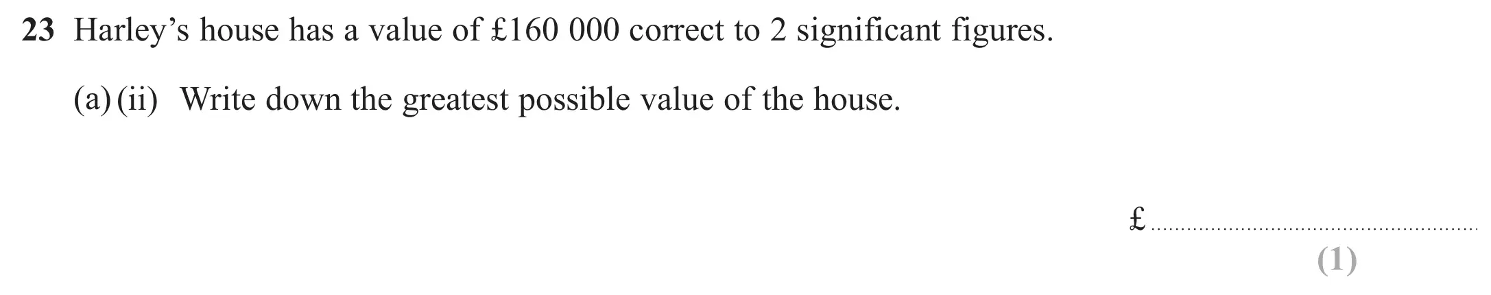 Question 23(a)(ii) - GCSE Edexcel Foundation Maths Past Paper 3 (Calculator) - June 2017
