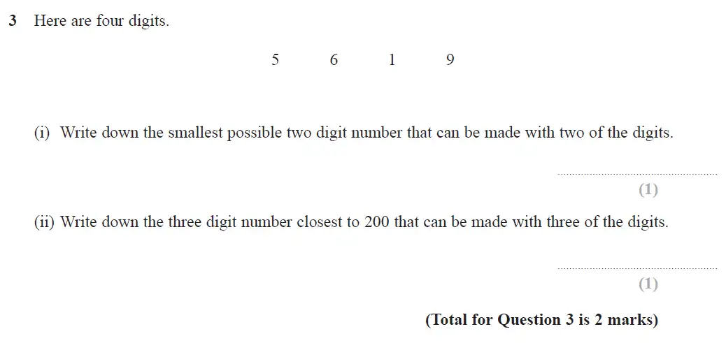 Question 3 - GCSE Edexcel Foundation Maths Past Paper 3 (Calculator) - June 2017