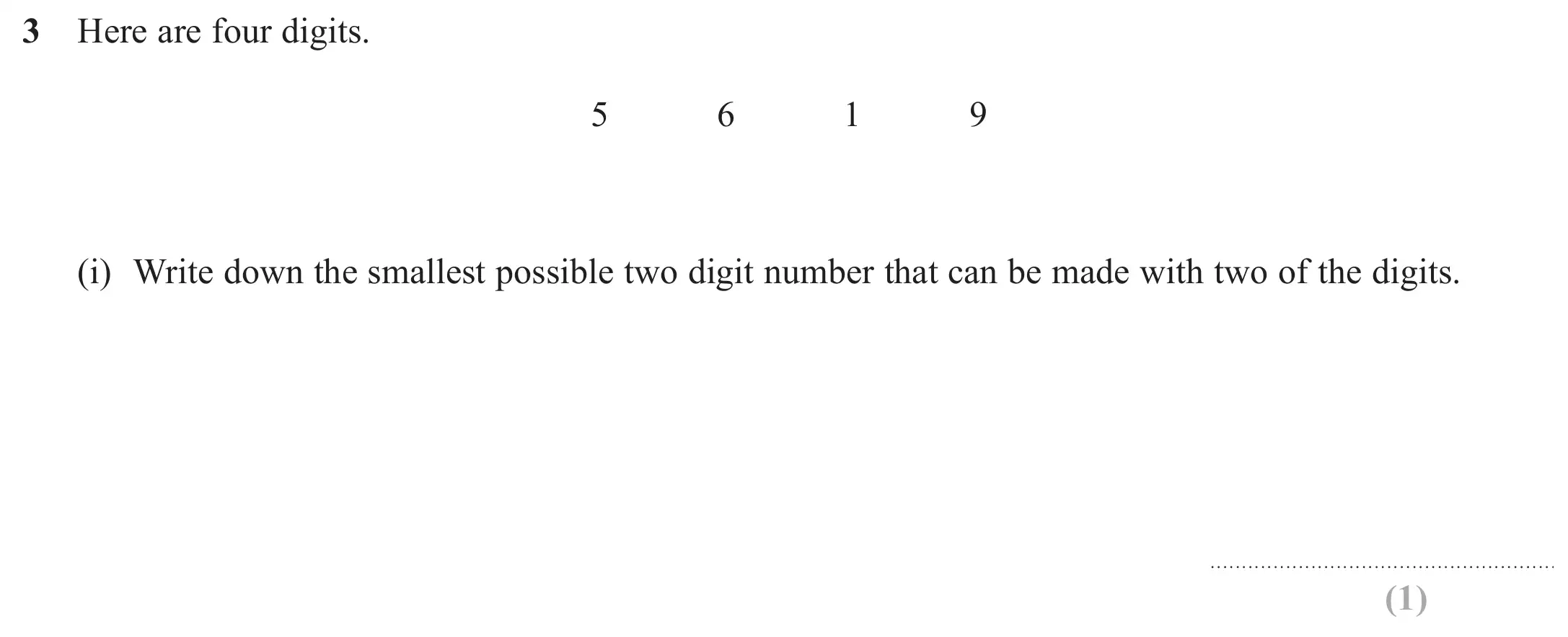 Question 3(i) - GCSE Edexcel Foundation Maths Past Paper 3 (Calculator) - June 2017