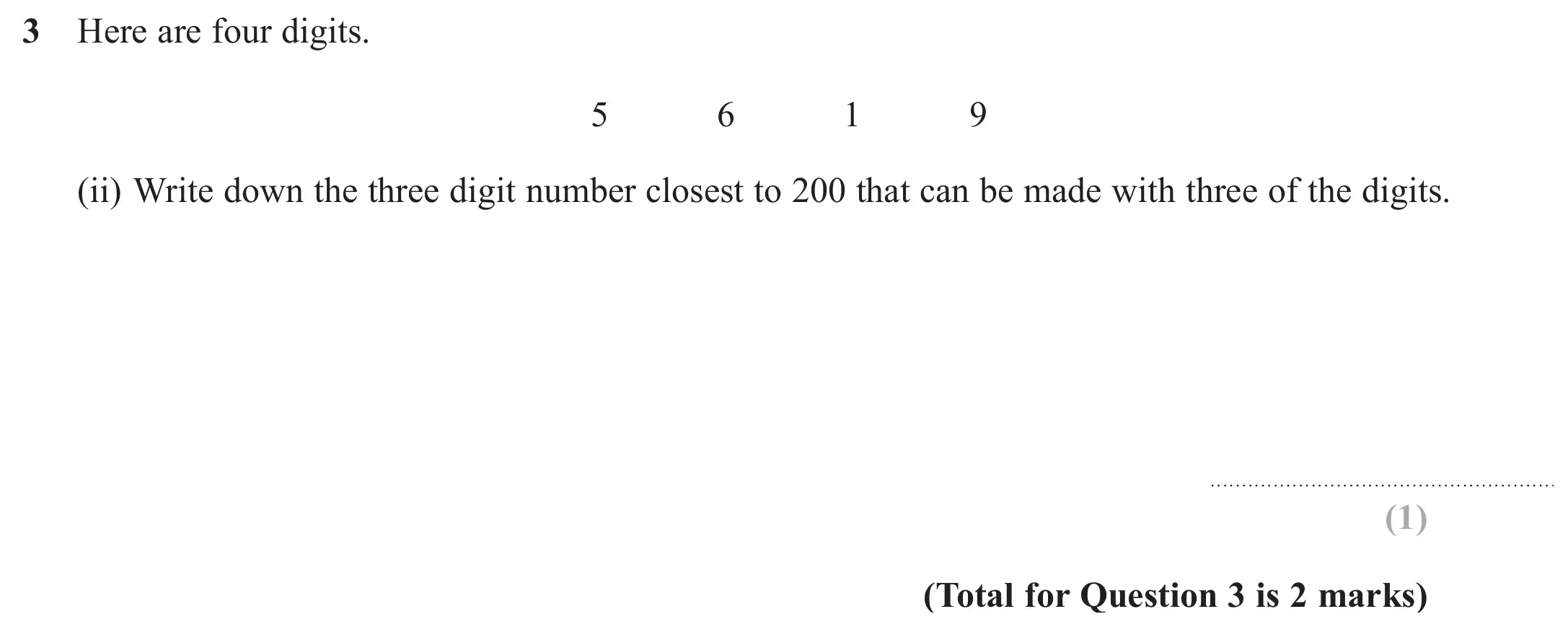 Question 3(ii) - GCSE Edexcel Foundation Maths Past Paper 3 (Calculator) - June 2017