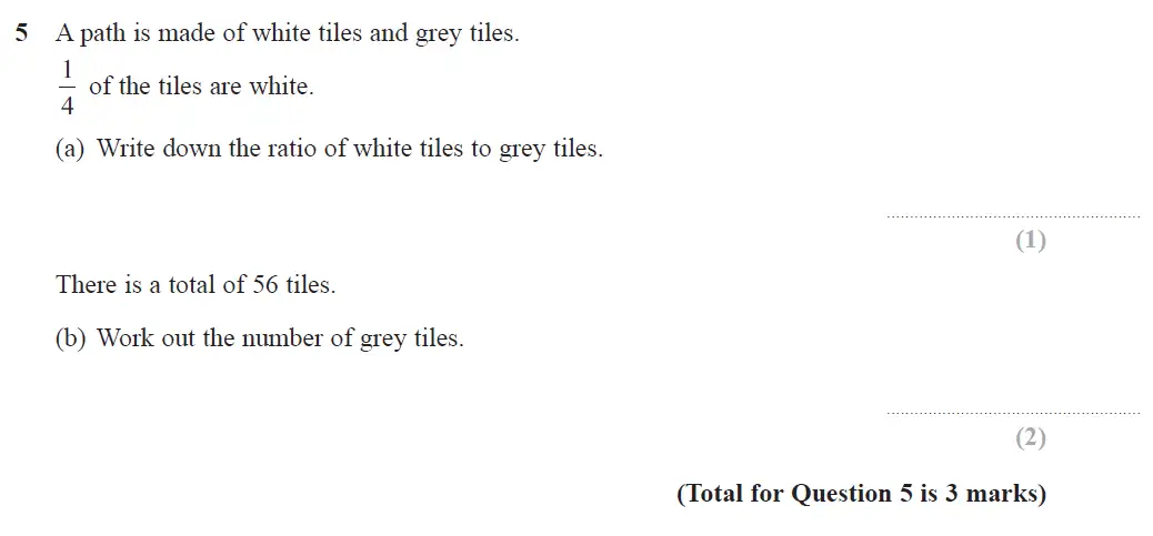 Question 5 - GCSE Edexcel Foundation Maths Past Paper 3 (Calculator) - June 2017