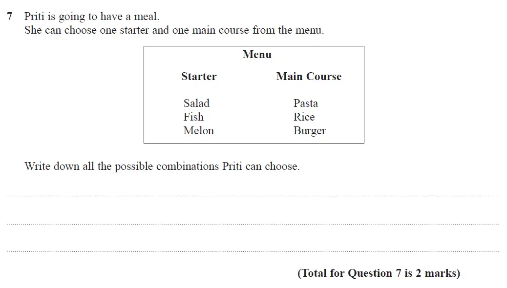 Question 7 - GCSE Edexcel Foundation Maths Past Paper 3 (Calculator) - June 2017