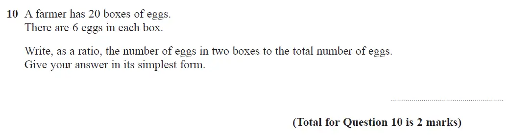 Question 10 - GCSE Edexcel Foundation Maths Past Paper 1 (Non-Calculator) - June 2017