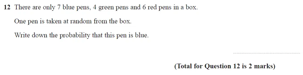 Question 12 - GCSE Edexcel Foundation Maths Past Paper 1 (Non-Calculator) - June 2017