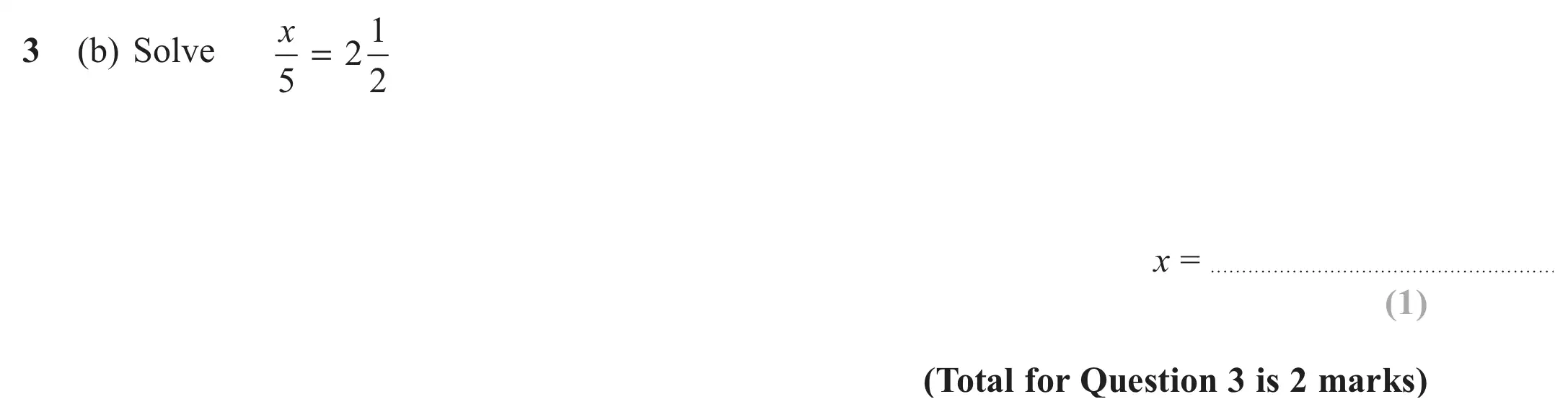 Question 3(b) - GCSE Edexcel Foundation Maths Past Paper 1 (Non-Calculator) - June 2017