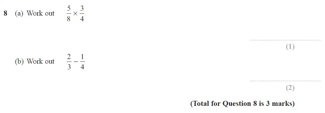Question 8 - GCSE Edexcel Foundation Maths Past Paper 1 (Non-Calculator) - June 2017
