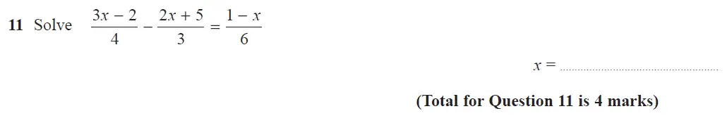 Question 11 - GCSE Edexcel Higher Maths Past Paper 2 (Calculator) - June 2017