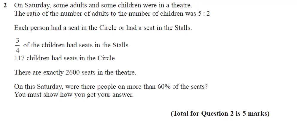 Question 2 - GCSE Edexcel Higher Maths Past Paper 2 (Calculator) - June 2017