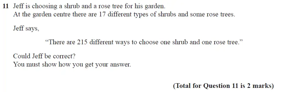 Question 11 - GCSE Edexcel Higher Maths Past Paper 3 (Calculator) - June 2017