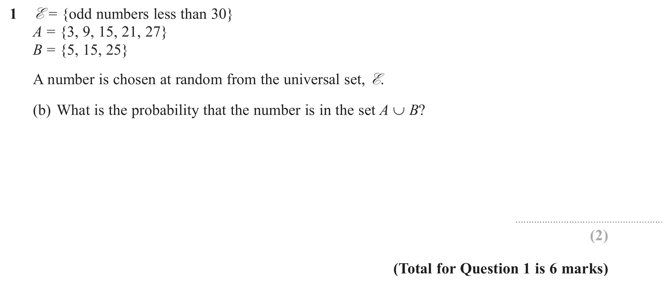 Question 1(b) - GCSE Edexcel Higher Maths Past Paper 3 (Calculator) - June 2017