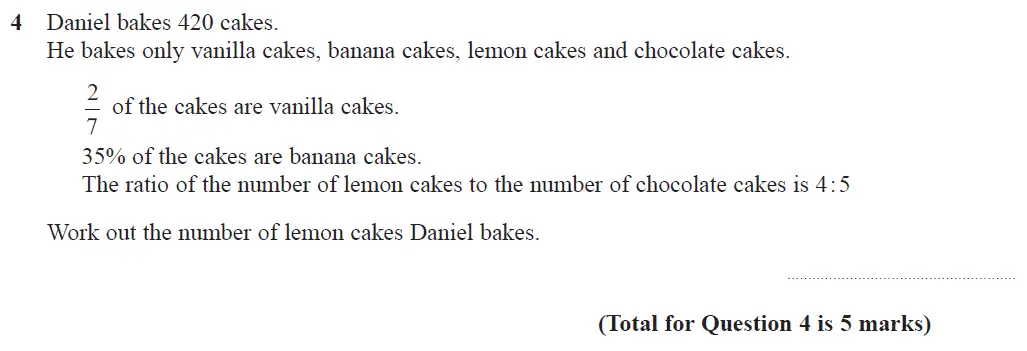 Question 4 - GCSE Edexcel Higher Maths Past Paper 3 (Calculator) - June 2017