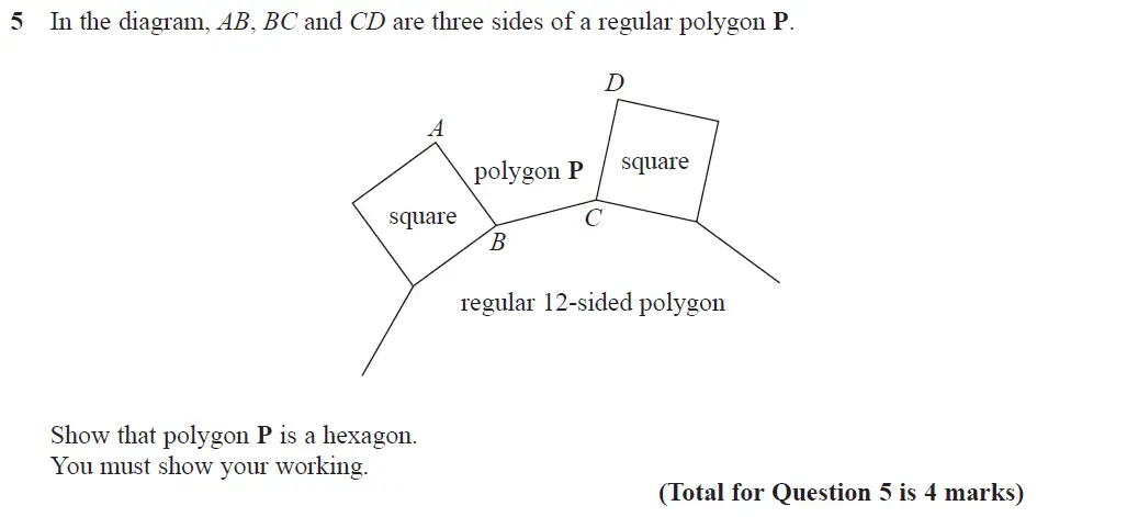 Question 5 - GCSE Edexcel Higher Maths Past Paper 3 (Calculator) - June 2017
