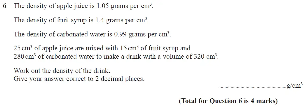 Question 6 - GCSE Edexcel Higher Maths Past Paper 3 (Calculator) - June 2017