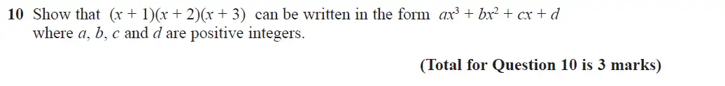 Question 11 - GCSE Edexcel Higher Maths Past Paper 1 (Non-Calculator) - June 2017