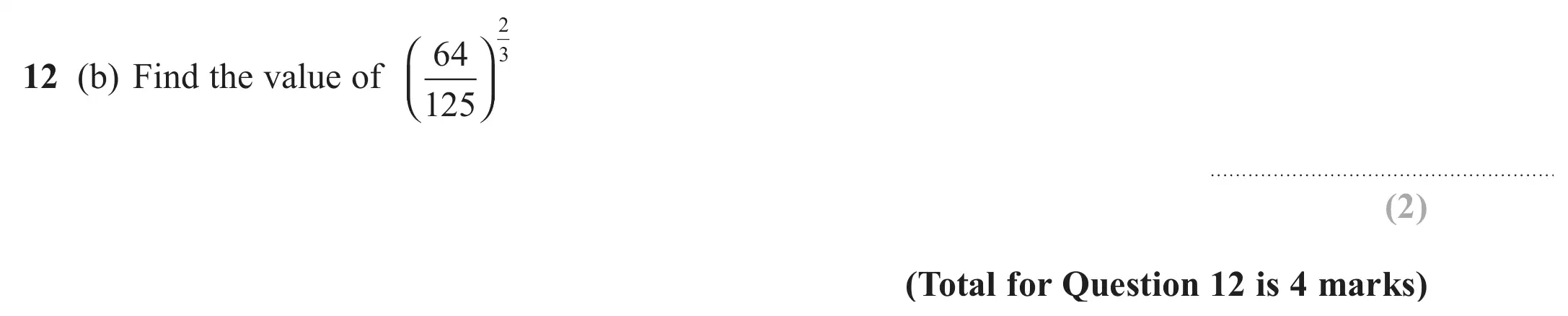Question 12(b) - GCSE Edexcel Higher Maths Past Paper 1 (Non-Calculator) - June 2017