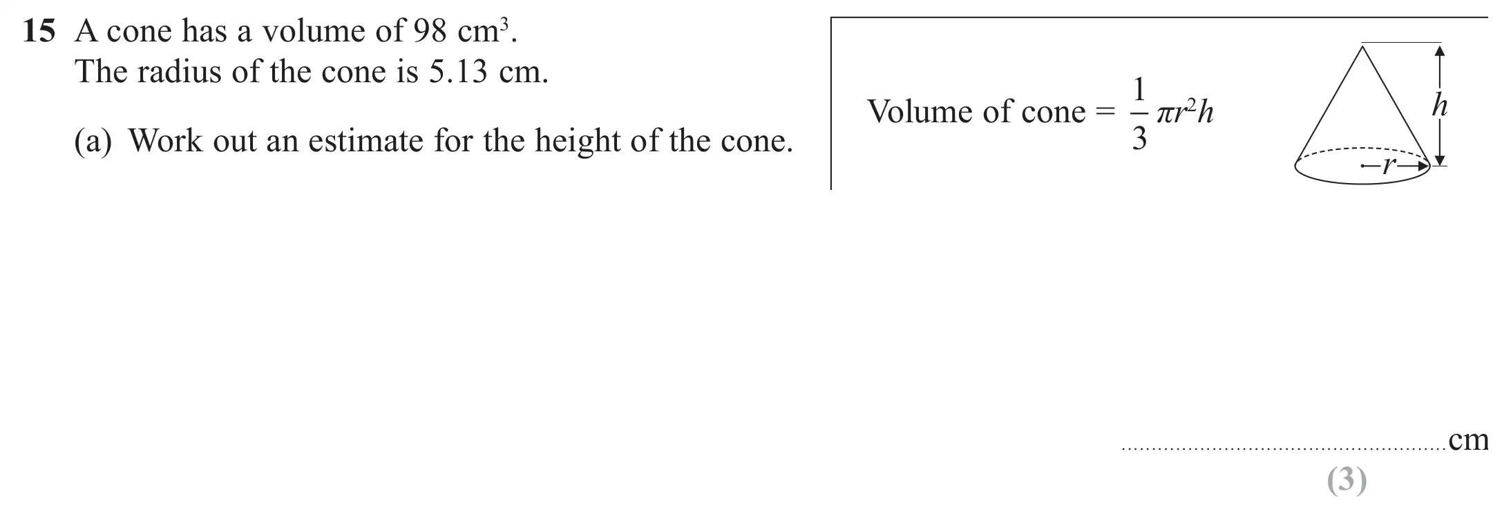 Question 15(a) - GCSE Edexcel Higher Maths Past Paper 1 (Non-Calculator) - June 2017