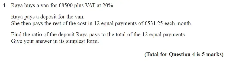Question 4 - GCSE Edexcel Higher Maths Past Paper 2 (Calculator) - June 2018