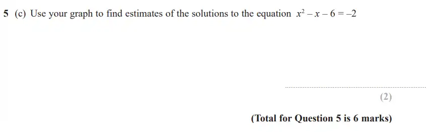 Question 5(c) - GCSE Edexcel Higher Maths Past Paper 2 (Calculator) - June 2018