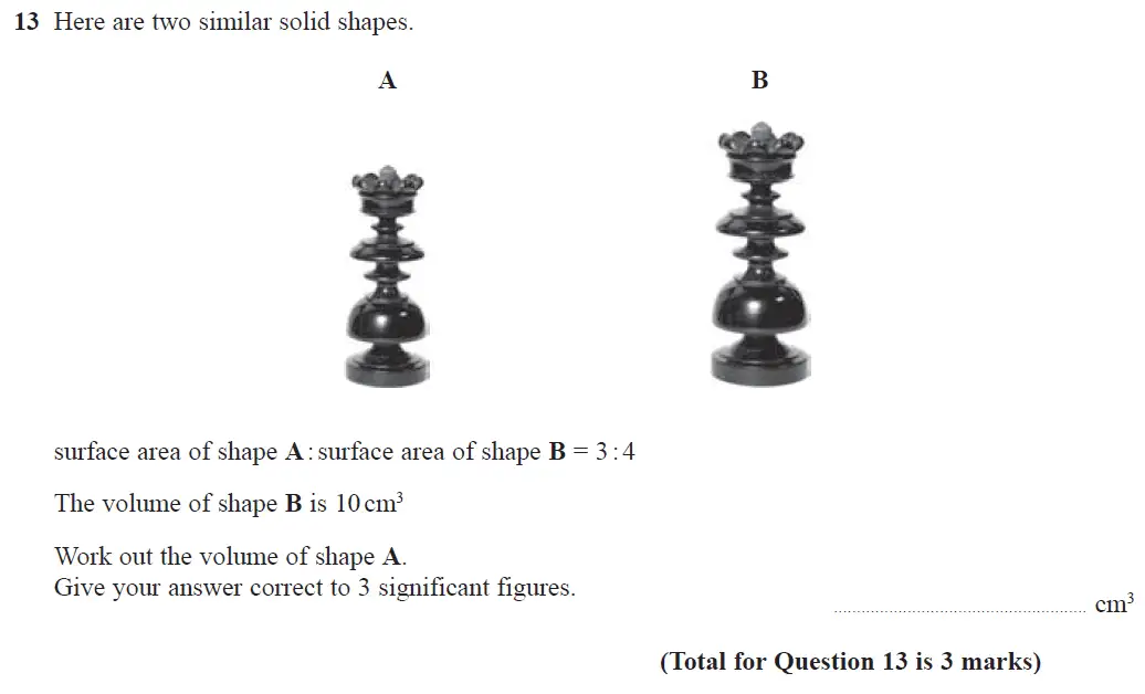 Question 13 - GCSE Edexcel Higher Maths Past Paper 3 (Calculator) - June 2018