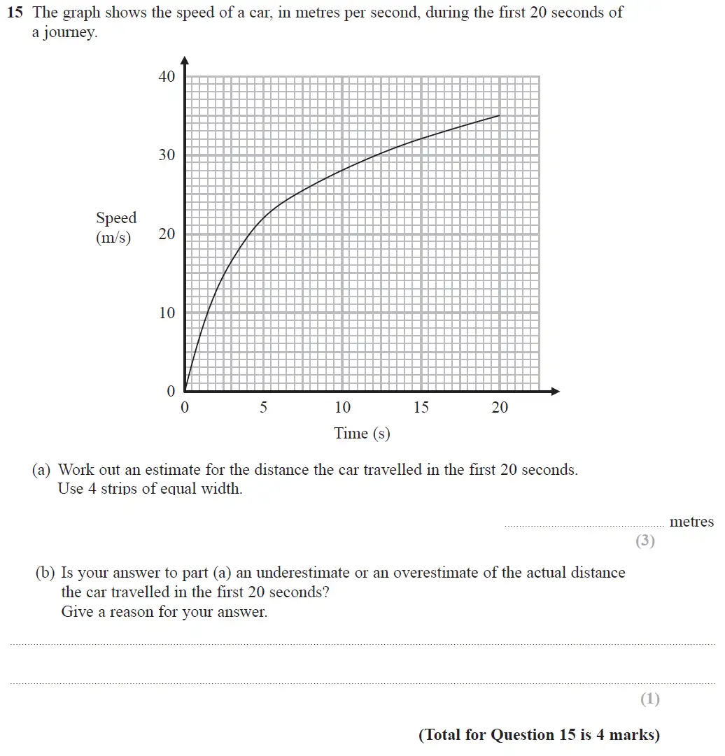 Question 15 - GCSE Edexcel Higher Maths Past Paper 3 (Calculator) - June 2018
