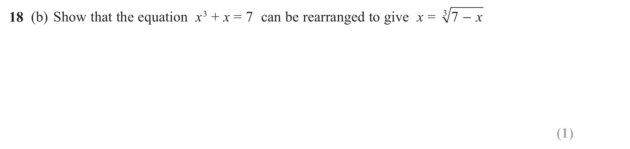 Question 18(b) - GCSE Edexcel Higher Maths Past Paper 3 (Calculator) - June 2018
