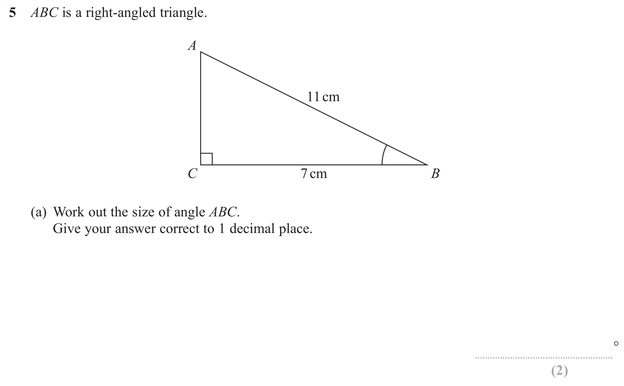 Question 5(a) - GCSE Edexcel Higher Maths Past Paper 3 (Calculator) - June 2018