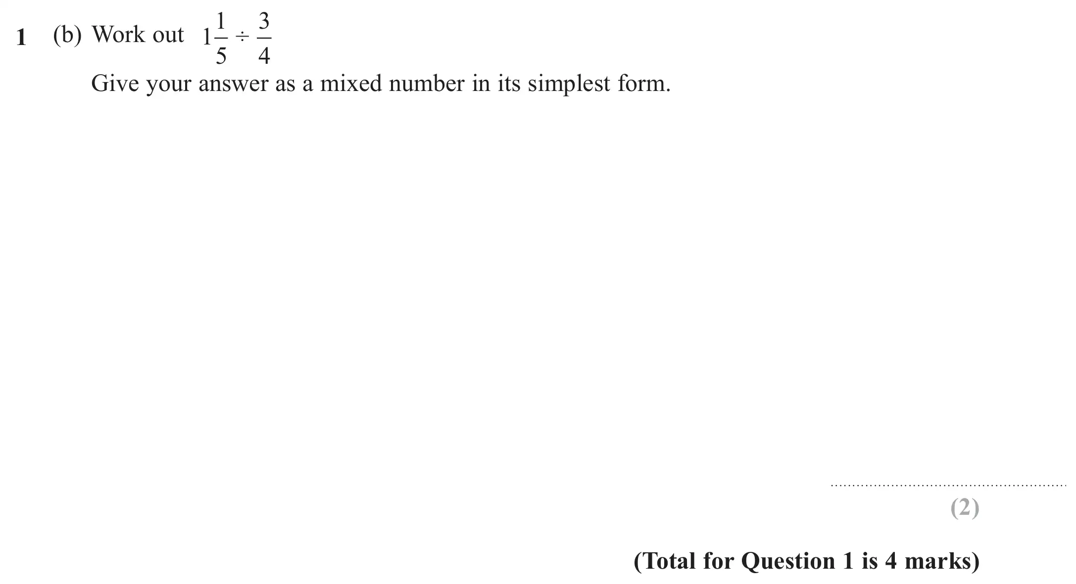 Question 1(b) - GCSE Edexcel Higher Maths Past Paper 1 (Non-Calculator) - June 2018