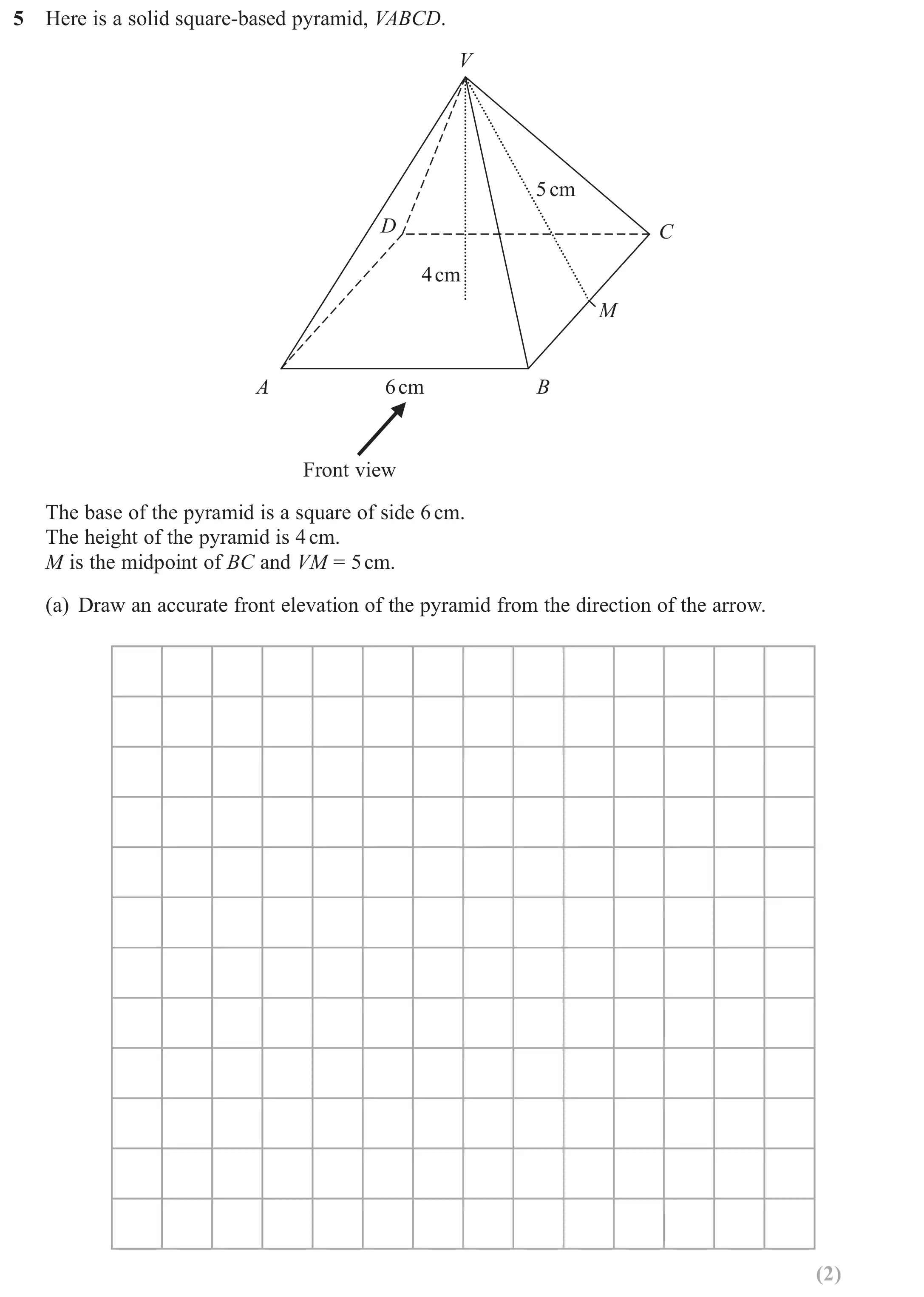 Question 5(a) - GCSE Edexcel Higher Maths Past Paper 1 (Non-Calculator) - June 2018