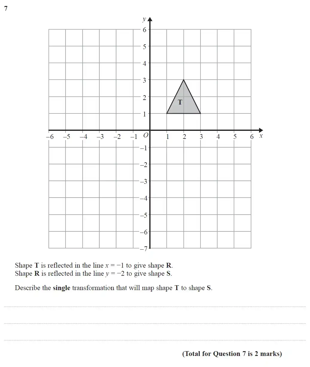 Question 7 - GCSE Edexcel Higher Maths Past Paper 1 (Non-Calculator) - June 2018