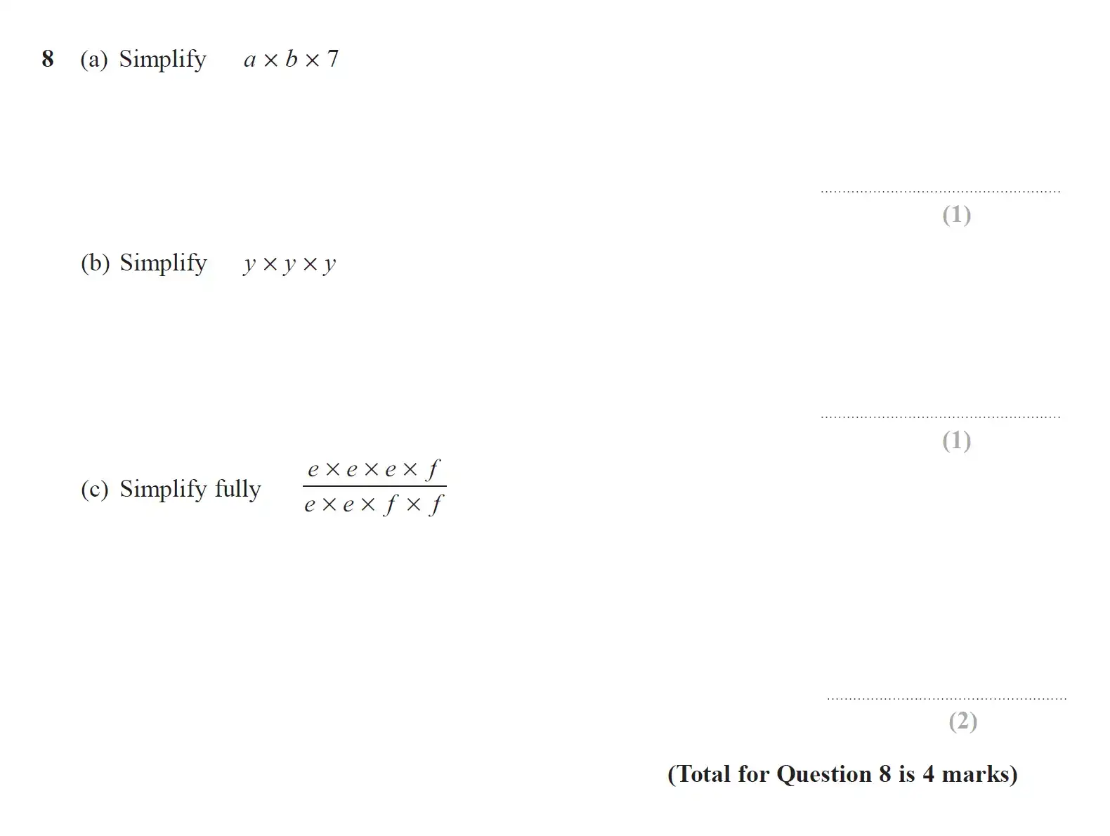 Question 8 - GCSE Edexcel Foundation Maths Past Paper 2 (Calculator) - June 2019
