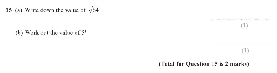Question 15 - GCSE Edexcel Foundation Maths Past Paper 1 (Non-Calculator) - June 2019