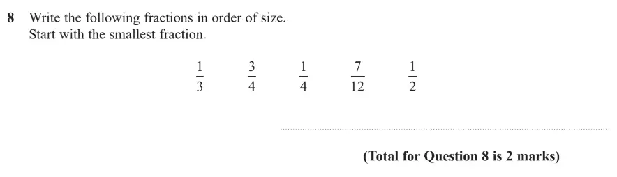 Question 8 - GCSE Edexcel Foundation Maths Past Paper 1 (Non-Calculator) - June 2019
