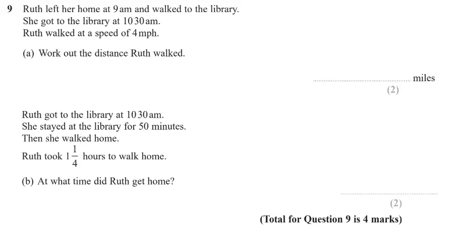 Question 9 - GCSE Edexcel Foundation Maths Past Paper 1 (Non-Calculator) - June 2019