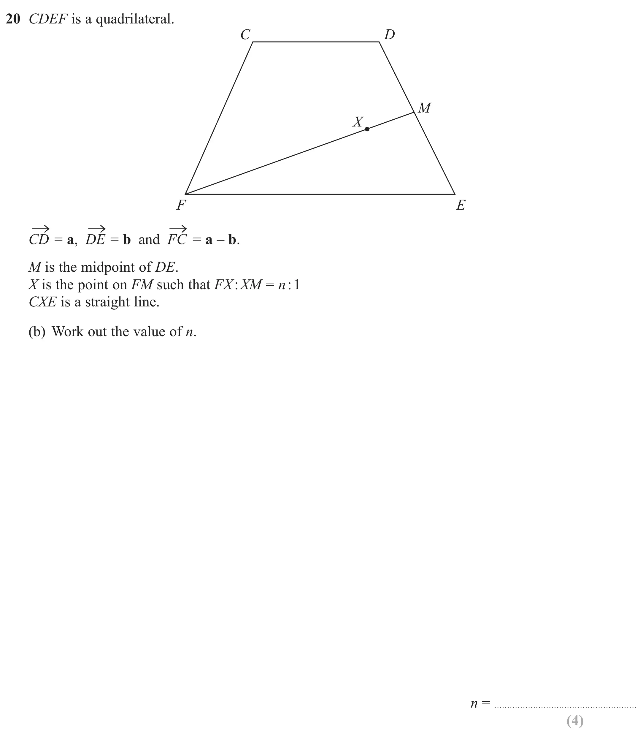 Question 20(b) - GCSE Edexcel Higher Maths Past Paper 2 (Calculator) - June 2019