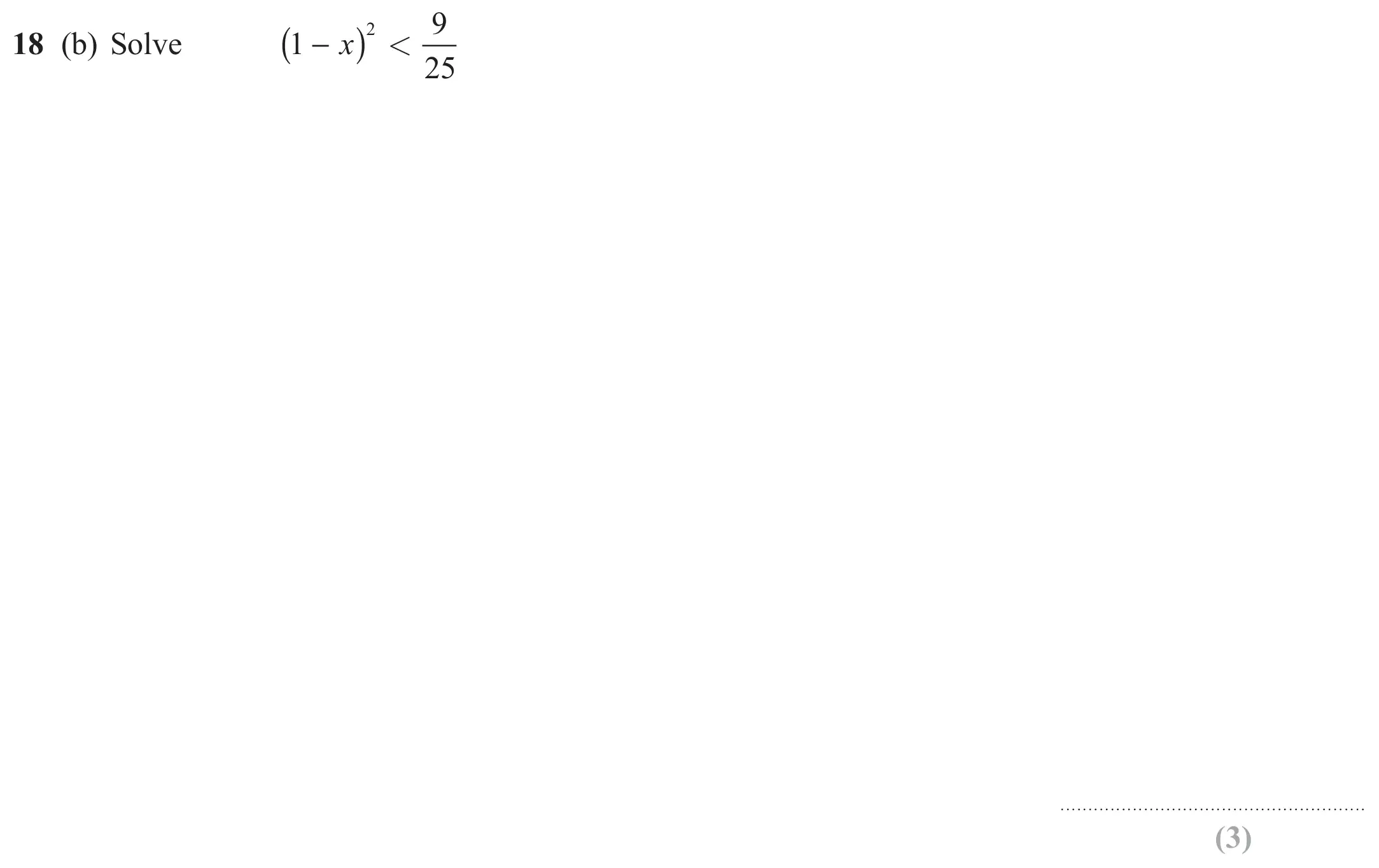 Question 18(b) - GCSE Edexcel Higher Maths Past Paper 3 (Calculator) - June 2019