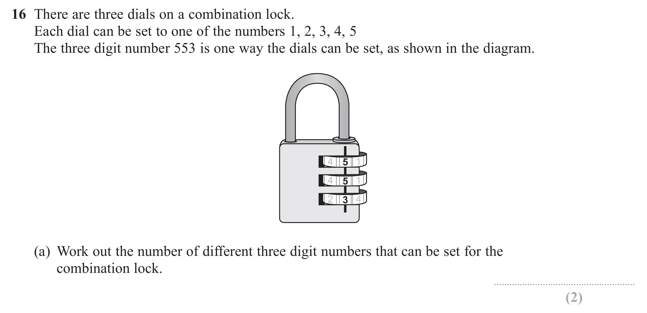 Question 16(a) - GCSE Edexcel Higher Maths Past Paper 1 (Non-Calculator) - June 2019